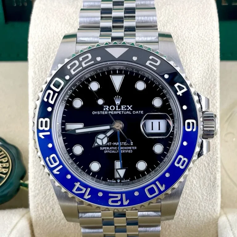 Rolex GMT-Master II, siyah-mavi seramik lünet ve Jubilee bilezik
